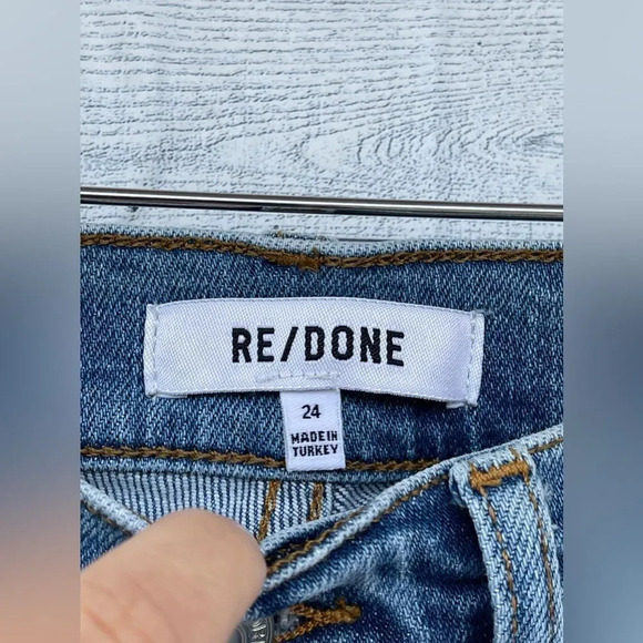RE/DONE 90s High Rise Ankle Crop Distressed Jeans size 24 - Picture 4 of 12
